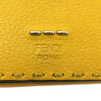 Fendi Selleria Leather Trifold Compact Wallet Yellow — view 5