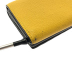 Fendi Selleria Leather Trifold Compact Wallet Yellow — view 6