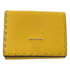 Fendi Selleria Leather Trifold Compact Wallet Yellow