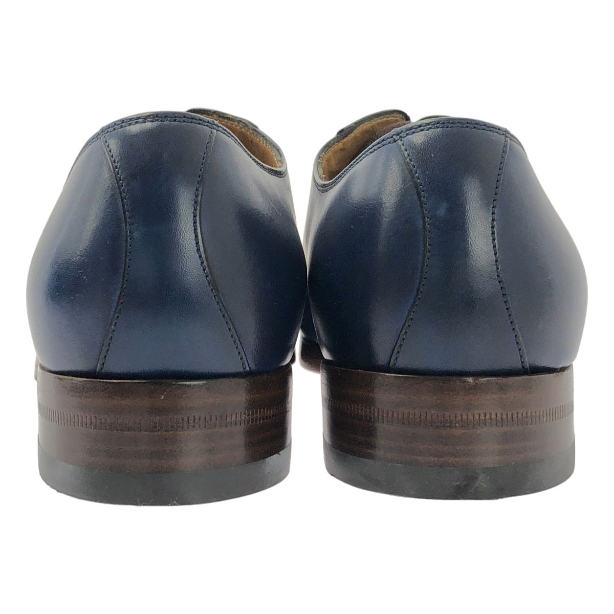 Gucci Round Toe Lace Up Shoes 4.5 Navy — view 3