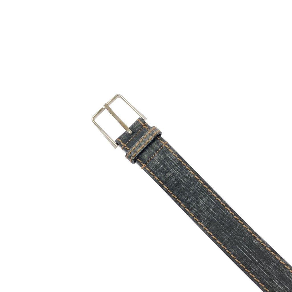 Fendi Leather Print Belt 95 Navy — view 3