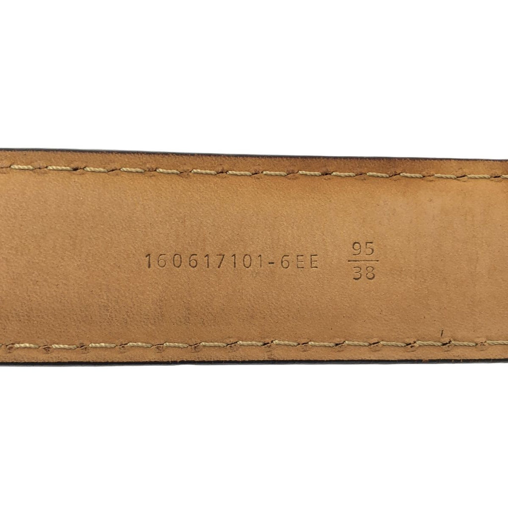 Fendi Leather Print Belt 95 Navy — view 5