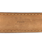 Fendi Leather Print Belt 95 Navy — view 4