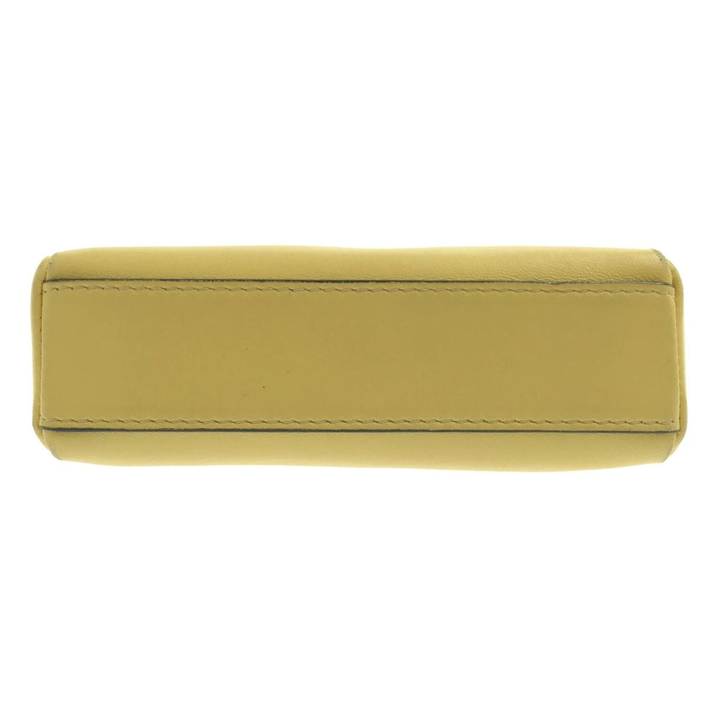 Fendi Micro Peekaboo 2-Way Shoulder Leather Logo Handbag Yellow — view 7