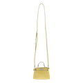 Fendi Micro Peekaboo 2-Way Shoulder Leather Logo Handbag Yellow