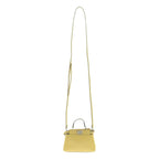 Fendi Micro Peekaboo 2-Way Shoulder Leather Logo Handbag Yellow
