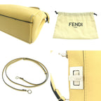 Fendi Micro Peekaboo 2-Way Shoulder Leather Logo Handbag Yellow — view 9