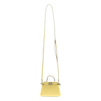 Fendi Micro Peekaboo 2-Way Shoulder Leather Logo Handbag Yellow — view 2
