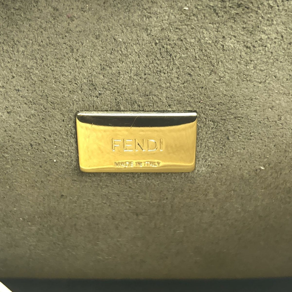 Fendi Micro Peekaboo 2-Way Shoulder Leather Logo Handbag Yellow — view 6