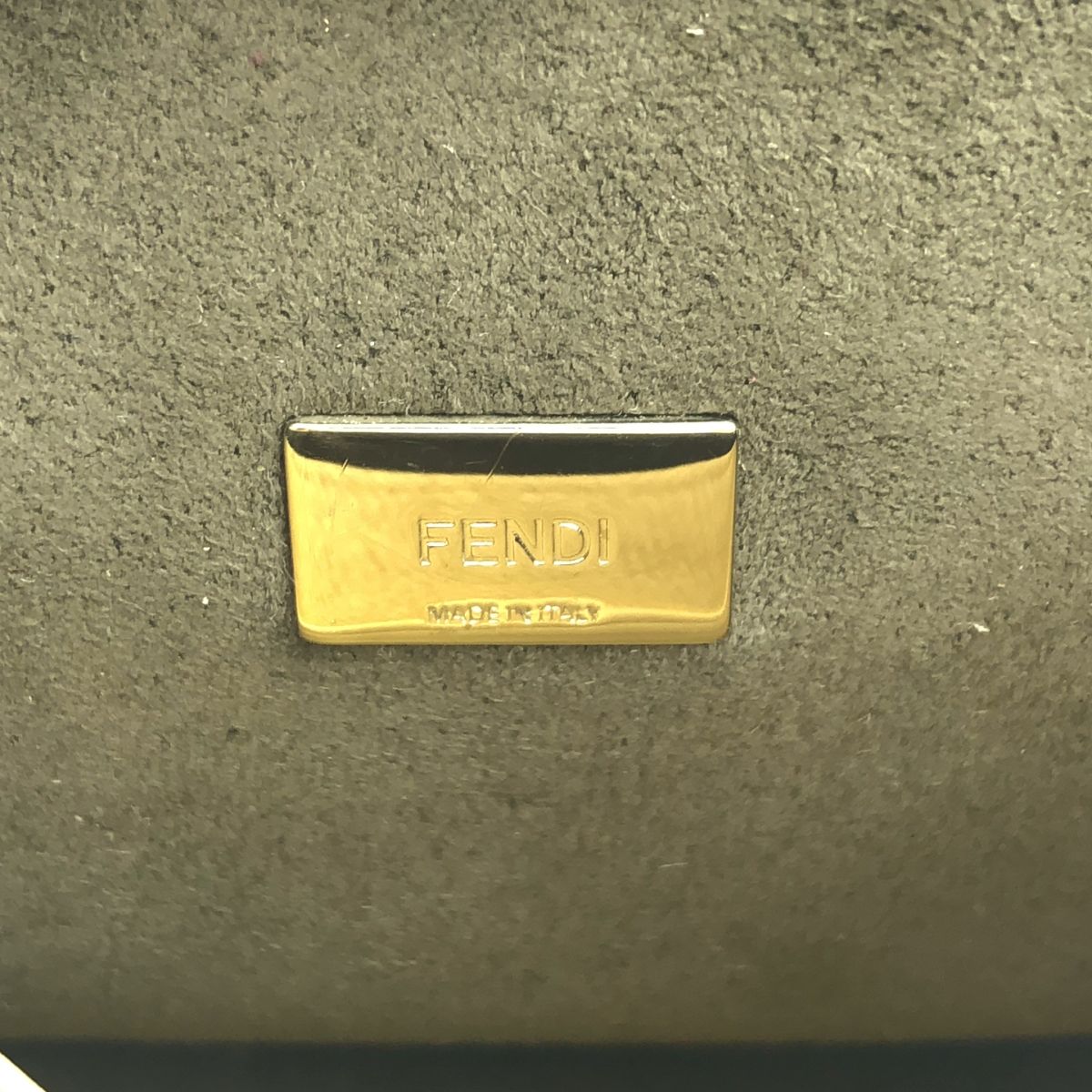 Fendi Micro Peekaboo 2-Way Shoulder Leather Logo Handbag Yellow — view 6