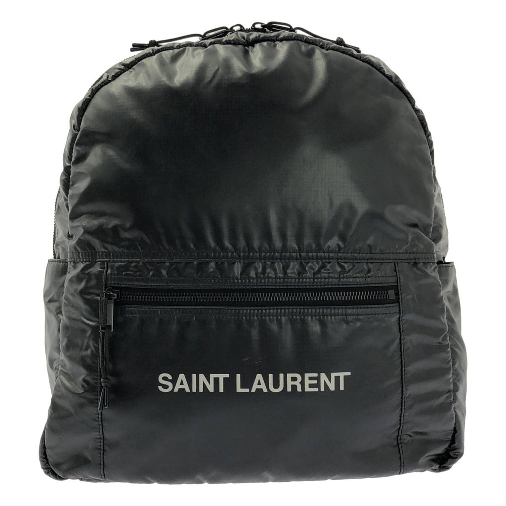 Saint Laurent Nuxx Nylon Backpack Logo Print Day Black