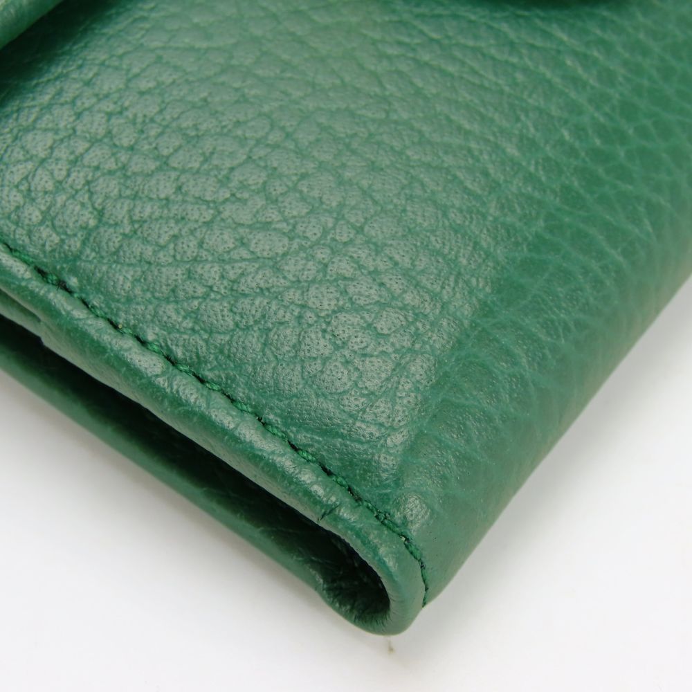 Gucci Bifold Wallet Interlocking Leather Green Everyday Use — view 4