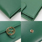 Gucci Bifold Wallet Interlocking Leather Green Everyday Use — view 6