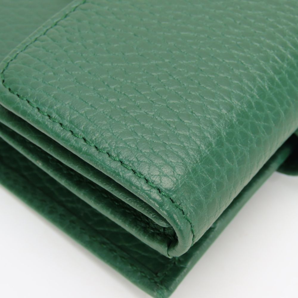 Gucci Bifold Wallet Interlocking Leather Green Everyday Use — view 5