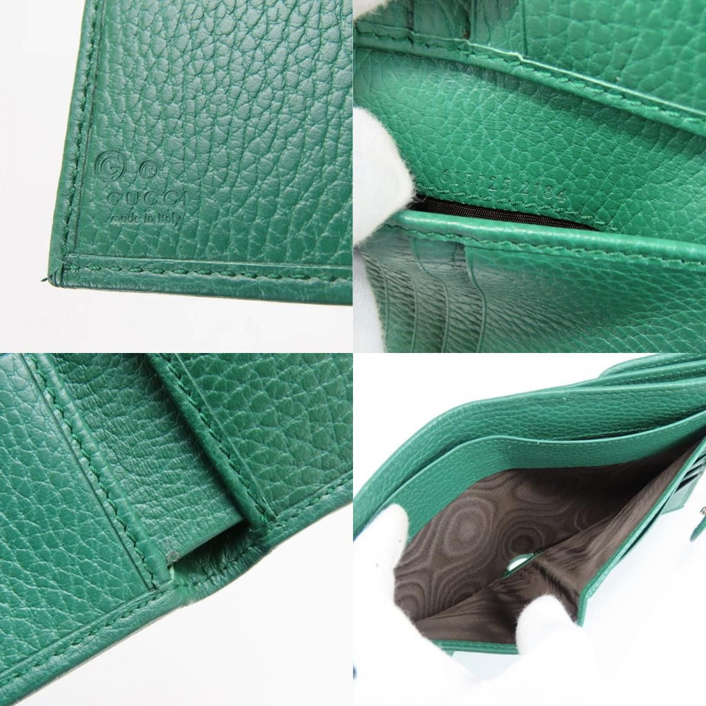 Gucci Bifold Wallet Interlocking Leather Green Everyday Use — view 8