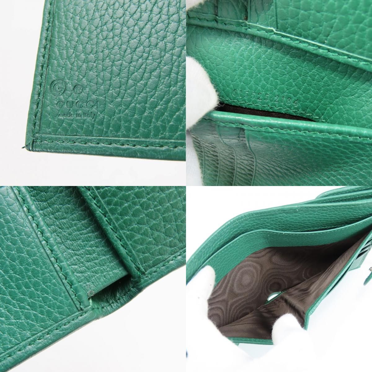 Gucci Bifold Wallet Interlocking Leather Green Everyday Use — view 8