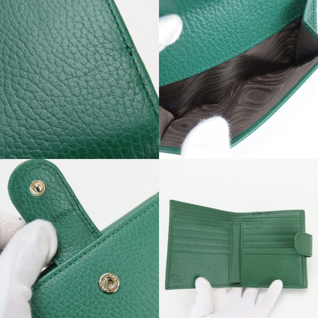 Gucci Bifold Wallet Interlocking Leather Green Everyday Use — view 7