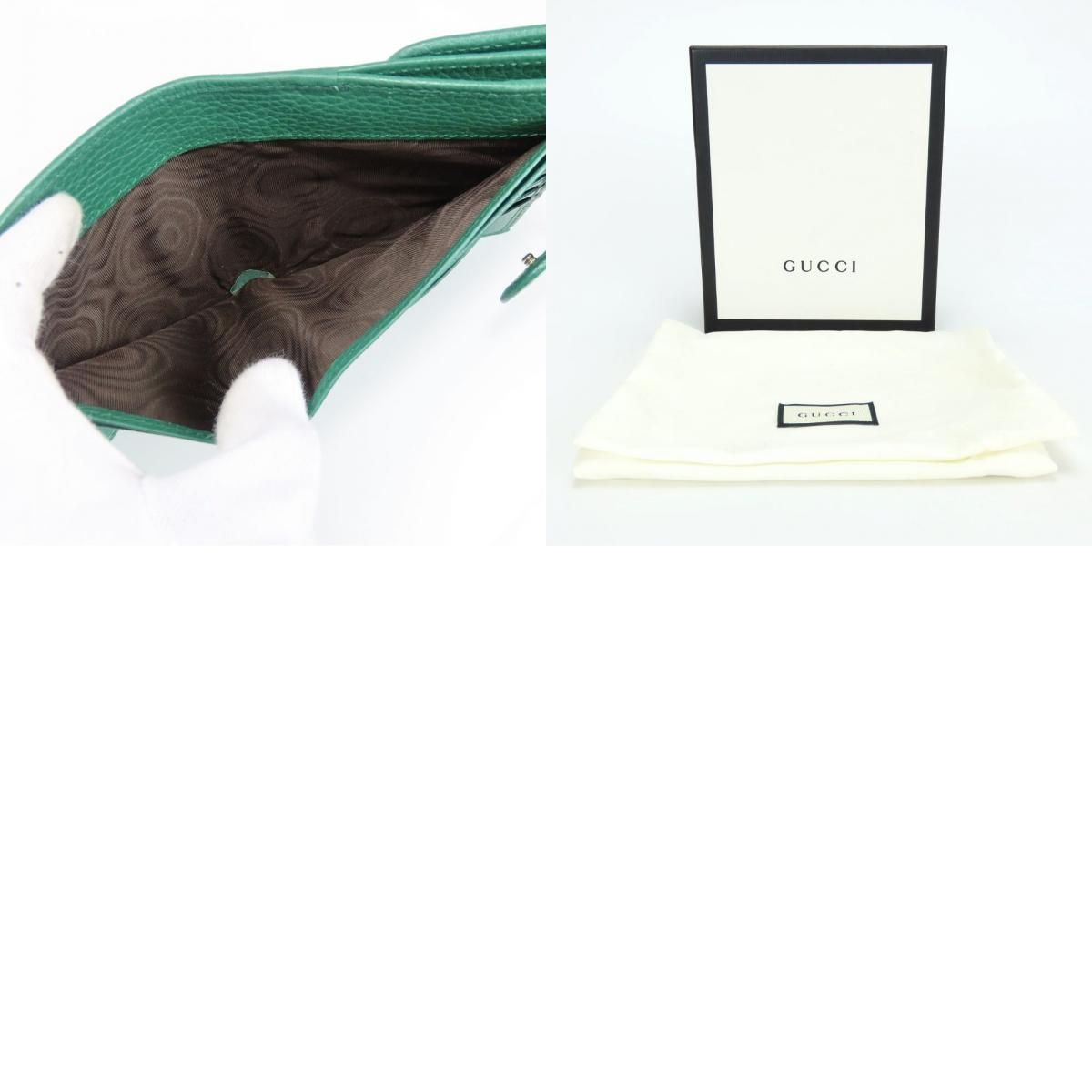 Gucci Bifold Wallet Interlocking Leather Green Everyday Use — view 9