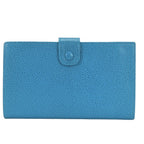 Chanel Bifold Wallet CC Logo Clasp Caviar Leather Blue Gold — view 2