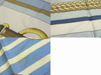 Hermes Carre 90 Scarf Coaching Silk 100% Light Blue Horse Tackle 8C — view 3