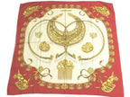 Hermes Carre 90 Scarf les Cavaliers D'or Yellow Golden Knight Silk 100% Red