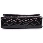 Chanel Shoulder Bag Brilliant Quilted Chain Wallet Black Patent Leather Silver — view 4