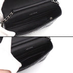 Chanel Shoulder Bag Brilliant Quilted Chain Wallet Black Patent Leather Silver — view 5