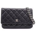 Chanel Shoulder Bag Quilted Classic Chain Wallet Black Bordeaux Lambskin