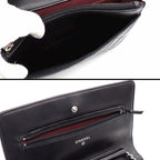 Chanel Shoulder Bag Quilted Classic Chain Wallet Black Bordeaux Lambskin — view 6