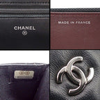 Chanel Shoulder Bag Quilted Classic Chain Wallet Black Bordeaux Lambskin — view 7