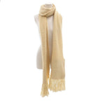 Louis Vuitton Scarf Shawl Fringe Knit Wool Cashmere Blend White Sweater — view 4