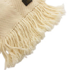 Louis Vuitton Scarf Shawl Fringe Knit Wool Cashmere Blend White Sweater — view 3