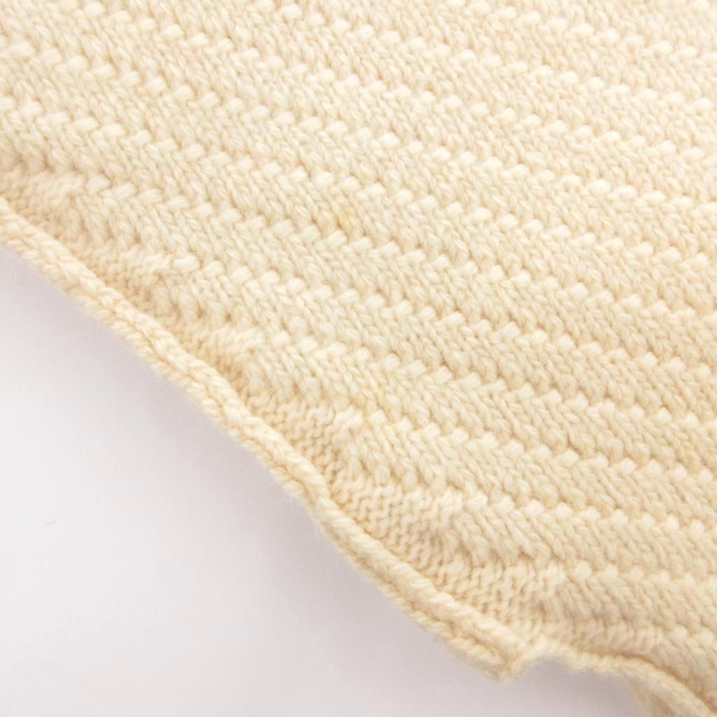 Louis Vuitton Scarf Shawl Fringe Knit Wool Cashmere Blend White Sweater — view 6