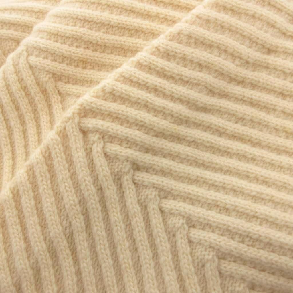Louis Vuitton Scarf Shawl Fringe Knit Wool Cashmere Blend White Sweater — view 8