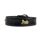 Celine Vintage Carriage 70 cm Black Gold Patent Leather Belt — view 2