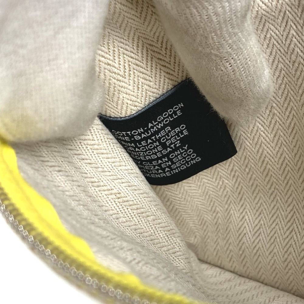 Hermes Pouch Flat Embroidered Faubourg PM Cotton Citron Ocher Yellow — view 3
