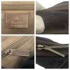 Gucci Brown Dark Silver GG Canvas Leather Shoulder Bag — view 4