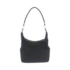 Gucci Brown Dark Silver GG Canvas Leather Shoulder Bag