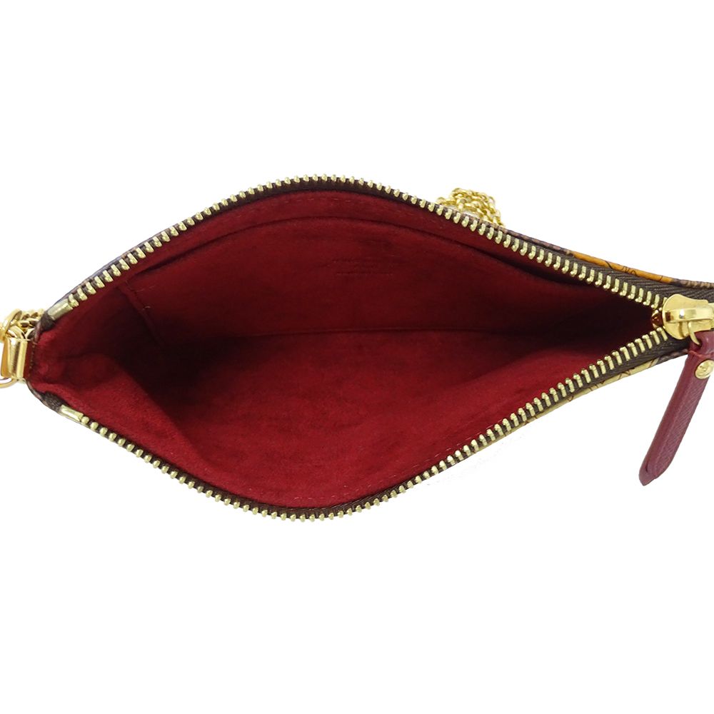 Louis Vuitton Pouch Damier Canvas Pochette Mirror MM Label Brown Going Out — view 6