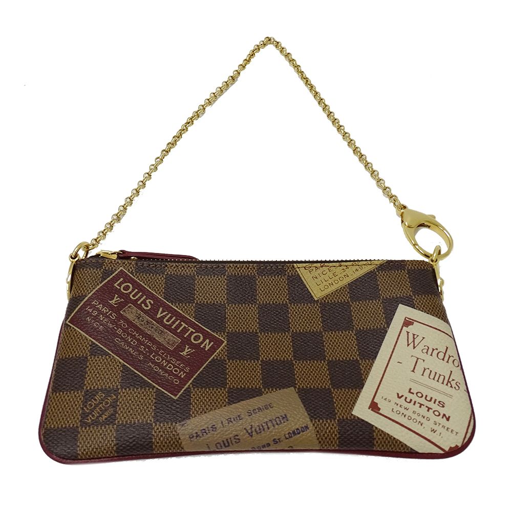 Louis Vuitton Pouch Damier Canvas Pochette Mirror MM Label Brown Going Out — view 5