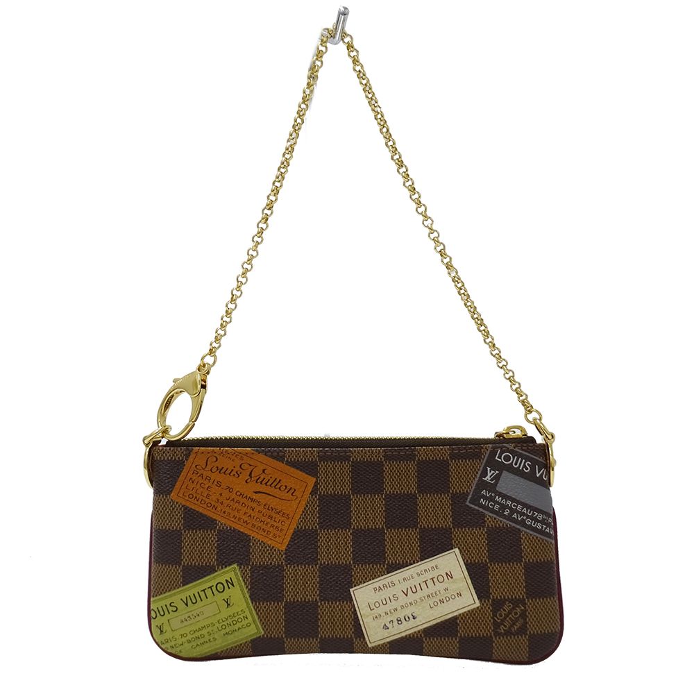 Louis Vuitton Pouch Damier Canvas Pochette Mirror MM Label Brown Going Out — view 2