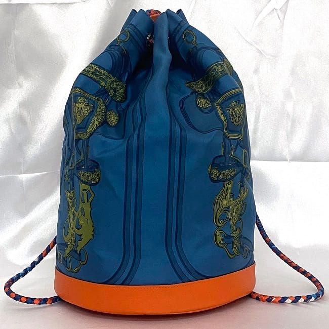 Hermes Drawstring Bag Soiree 22 Blue Brides de Gala — view 2
