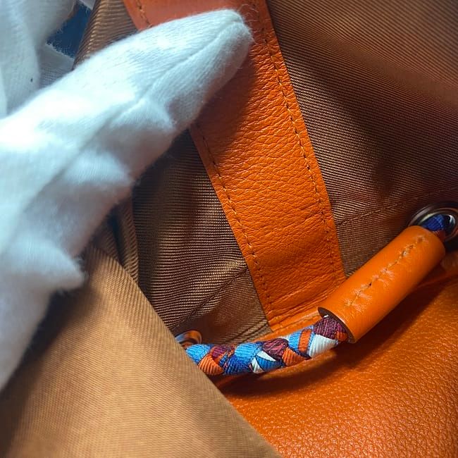 Hermes Drawstring Bag Soiree 22 Blue Brides de Gala — view 9