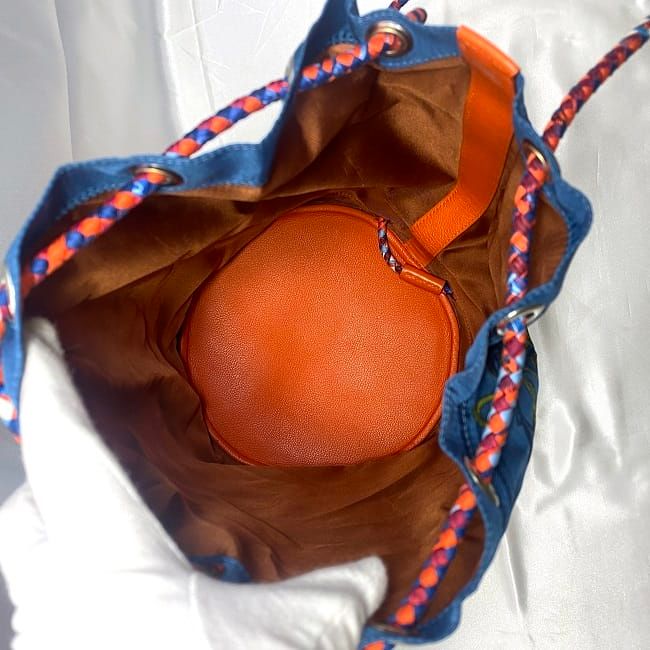 Hermes Drawstring Bag Soiree 22 Blue Brides de Gala — view 7