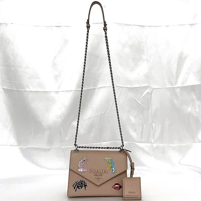 Prada Chain Shoulder Bag Beige — view 2