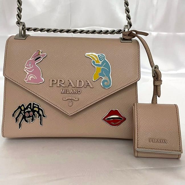 Prada Chain Shoulder Bag Beige — view 3