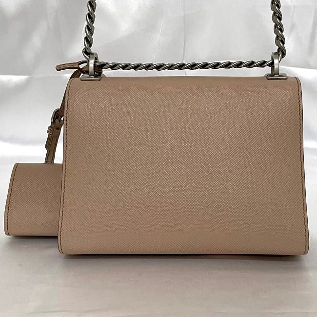 Prada Chain Shoulder Bag Beige — view 5