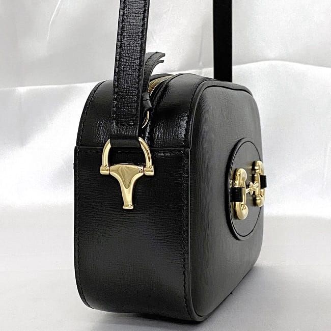 Gucci Shoulder Bag Black Horsebit Leather — view 3
