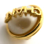 Chanel Earrings Gold Pearl White Logo — view 5
