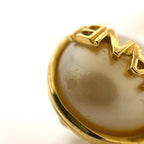 Chanel Earrings Gold Pearl White Logo — view 6